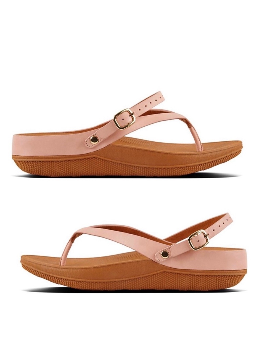 Fitflop Dusky Pink Leather Slingback Sandals With Arch Support Comfort Size 11